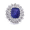 Bague 56 Bague en or blanc 18 ct avec tanzanite et diamants 58 Facettes AN383 (06139)