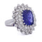 Bague 56 Bague en or blanc 18 ct avec tanzanite et diamants 58 Facettes AN383 (06139)