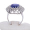 Bague 56 Bague en or blanc 18 ct avec tanzanite et diamants 58 Facettes AN383 (06139)