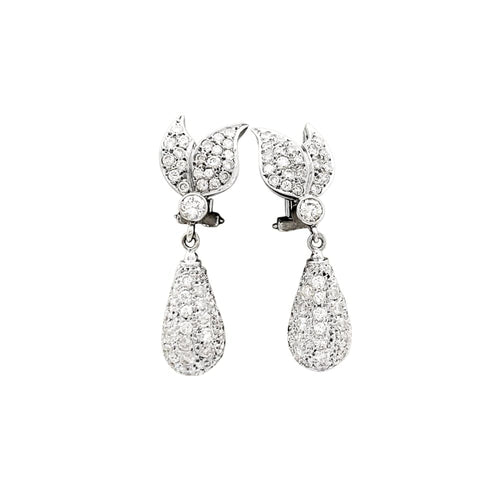 Boucles d'oreilles Boucles d'oreilles or blanc et diamants. 58 Facettes 35452