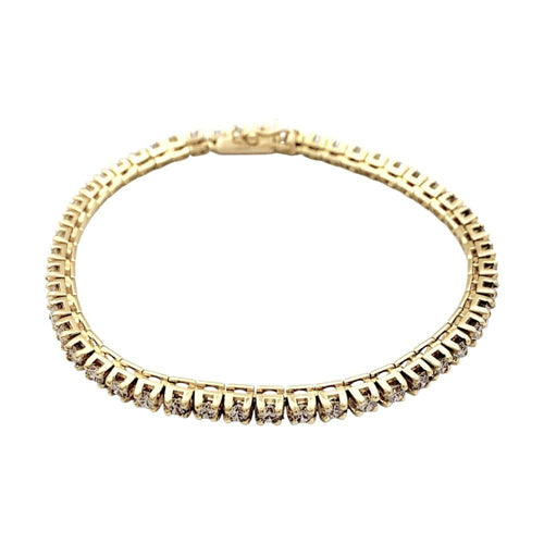 Bracelet Bracelet ligne or jaune et diamants. 58 Facettes 35470