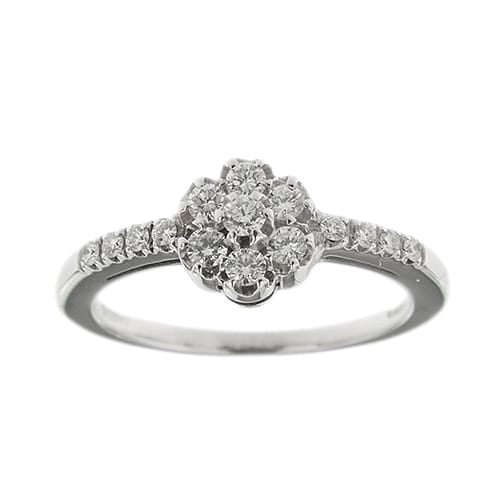 Bague 50 Damiani - Bague fleur en or blanc 18 ct et diamants 58 Facettes 35573