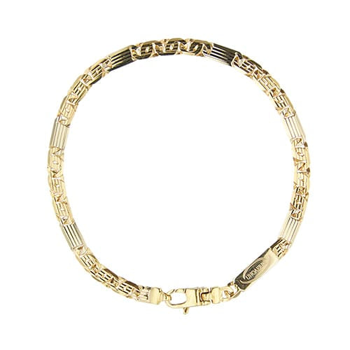 Bracelet Unoaerre - Bracelet maille œil de tigre en or jaune et or blanc 58 Facettes 35766