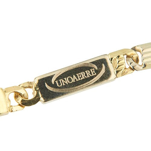 Bracelet Unoaerre - Bracelet maille œil de tigre en or jaune et or blanc 58 Facettes 35766