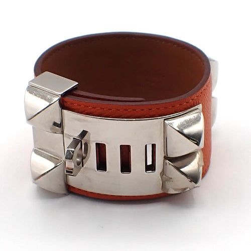 Hermès Collier de Chien - Bracelet en cuir orange