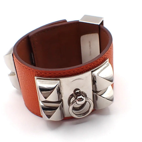 Hermès Collier de Chien - Bracelet en cuir orange