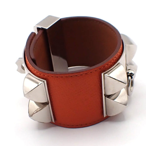 Hermès Collier de Chien - Bracelet en cuir orange