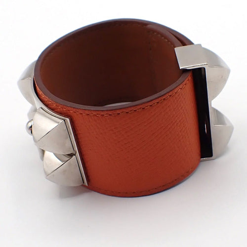 Hermès Collier de Chien - Bracelet en cuir orange