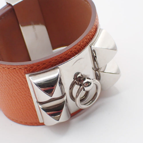 Hermès Collier de Chien - Bracelet en cuir orange