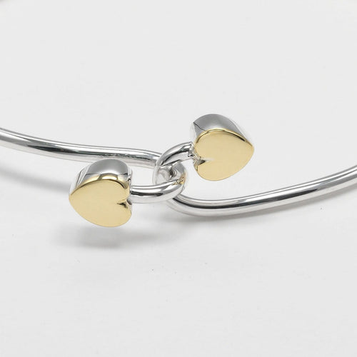 Bracelet Tiffany & Co. Double Heart Lock - Bracelet en argent et or jaune 58 Facettes s3dhie