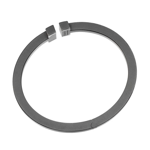Bracelet Tiffany & Co. T Square - Bracelet en acier noir 58 Facettes b28ars