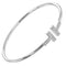 Bracelet Tiffany & Co. - Bracelet T Wire en or blanc et diamants 58 Facettes fosxdjwley