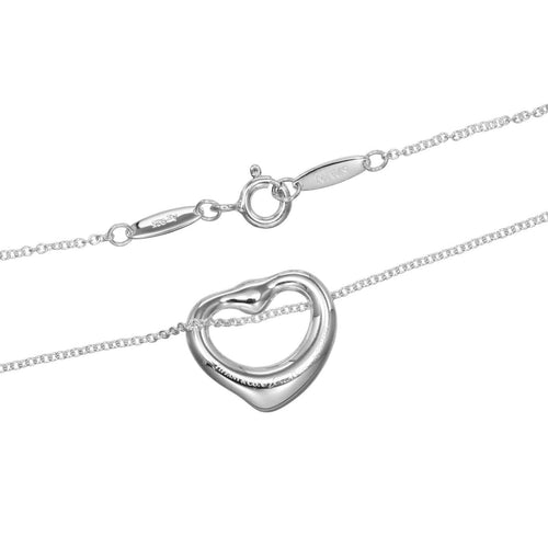 Pendentif Tiffany & Co. Elsa Peretti - Pendentif Open Heart en argent et saphir rose 58 Facettes x5jdsq