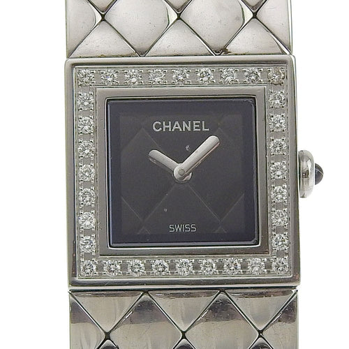 Montre Chanel Matelassé - Montre quartz acier et diamants 58 Facettes cgstjh