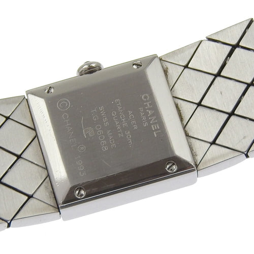 Montre Chanel Matelassé - Montre quartz acier et diamants 58 Facettes cgstjh
