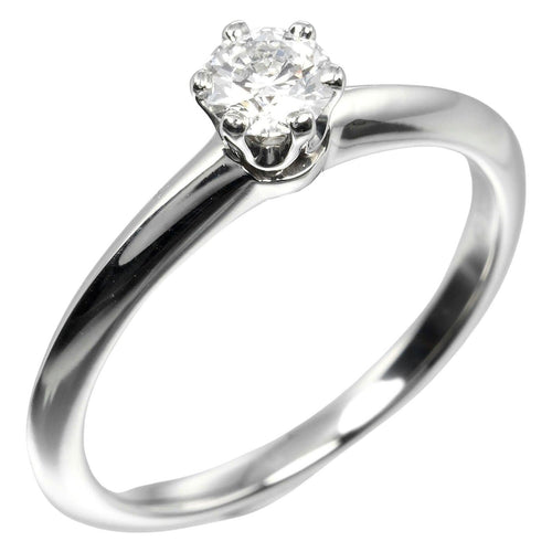Bague 49 Tiffany & Co. Tiffany Setting - Bague solitaire en platine et diamant 58 Facettes q98j35