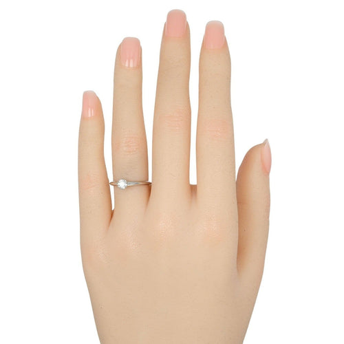 Bague 49 Tiffany & Co. Tiffany Setting - Bague solitaire en platine et diamant 58 Facettes q98j35