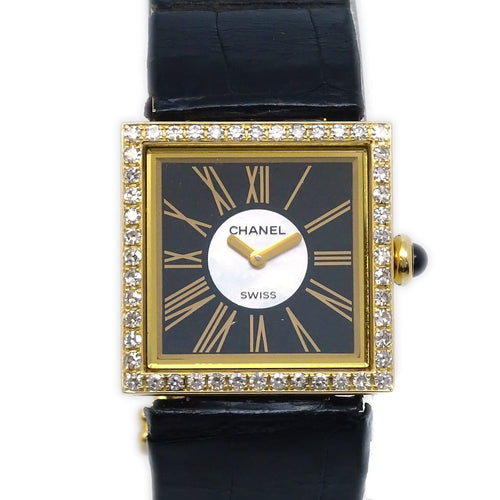 Montre Chanel Mademoiselle - Montre quartz en or jaune avec lunette sertie de diamants 58 Facettes gsv4rs