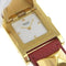 Montre Hermès Medor - Montre quartz en métal plaqué or et cuir 58 Facettes uuup2f