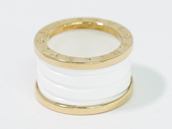 Bague 49 Bvlgari B.Zero1 - Bague trois bandes en or jaune et céramique 58 Facettes lud6fod17y
