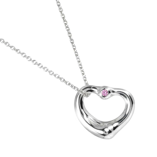 Pendentif Tiffany & Co. Elsa Peretti - Pendentif Open Heart en argent et saphir rose 58 Facettes rkc4e0