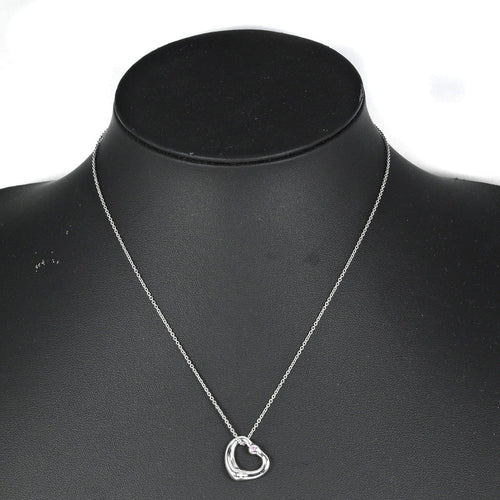 Pendentif Tiffany & Co. Elsa Peretti - Pendentif Open Heart en argent et saphir rose 58 Facettes rkc4e0