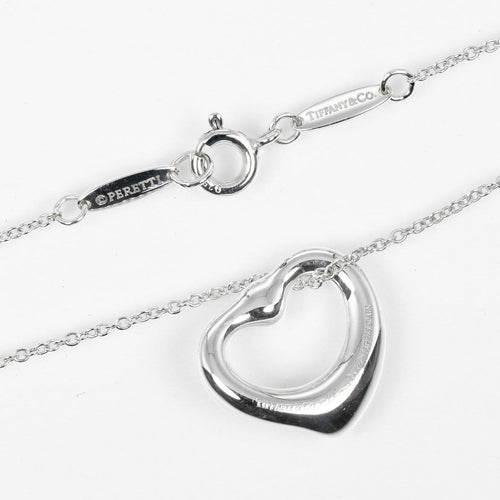 Pendentif Tiffany & Co. Elsa Peretti - Pendentif Open Heart en argent et saphir rose 58 Facettes rkc4e0