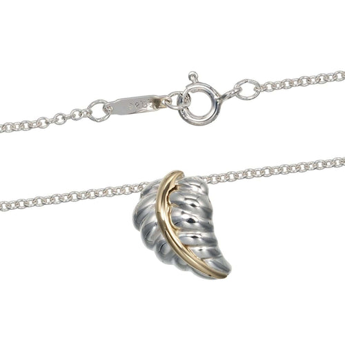 Pendentif Tiffany & Co. Leaf - Pendentif en argent 925 et or jaune K18 58 Facettes ahlqr9