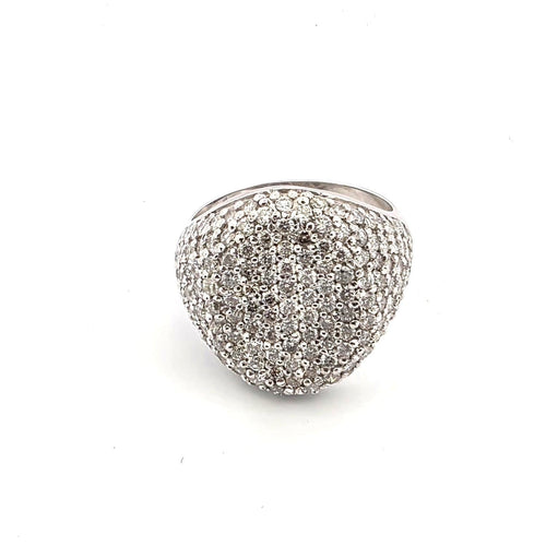 Bague 54 Bague moderne en or blanc 18 ct avec diamants 58 Facettes 131/26 C