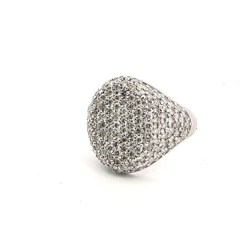 Bague 54 Bague moderne en or blanc 18 ct avec diamants 58 Facettes 131/26 C