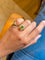 Bague 56 Bague entourage en or jaune 18 carats avec péridot et diamants 58 Facettes peridot