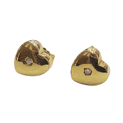 Boucles d'oreilles Parure cœurs - Boucles d’oreilles et pendentif en or jaune 18k et diamants 58 Facettes PE89CL427C420
