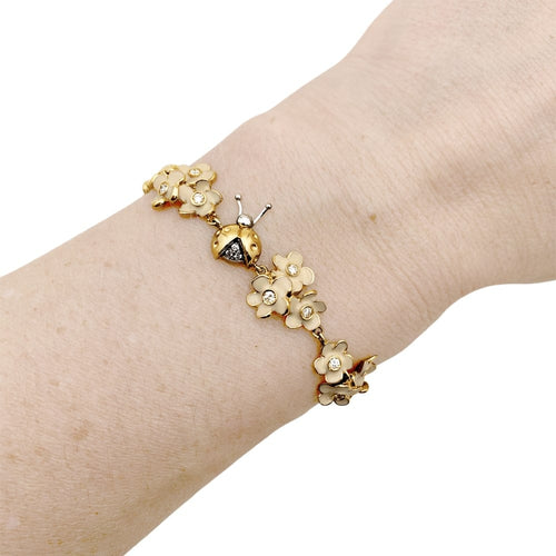 Bracelet Bracelet Roberto Coin, or rose, diamants, émail. 58 Facettes 35545