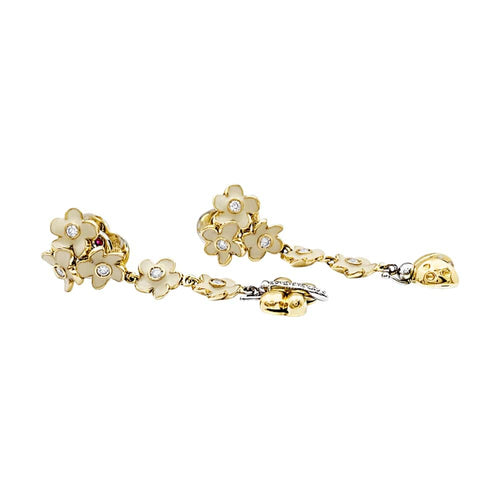 Boucles d'oreilles Boucles d'oreilles Roberto Coin, or rose, diamants, émail. 58 Facettes 35543