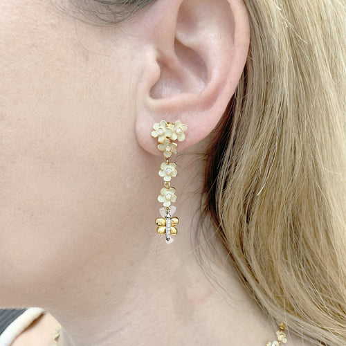 Boucles d'oreilles Boucles d'oreilles Roberto Coin, or rose, diamants, émail. 58 Facettes 35543