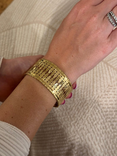 Bracelet Bracelet vintage à maille ruban en or jaune 18 ct 58 Facettes Bracciale vintage maglia a nastro