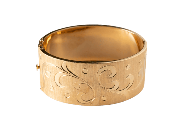 Bracelet Bracelet manchette rigide vintage en or jaune 18 kt 58 Facettes Bracciale vintage rigido