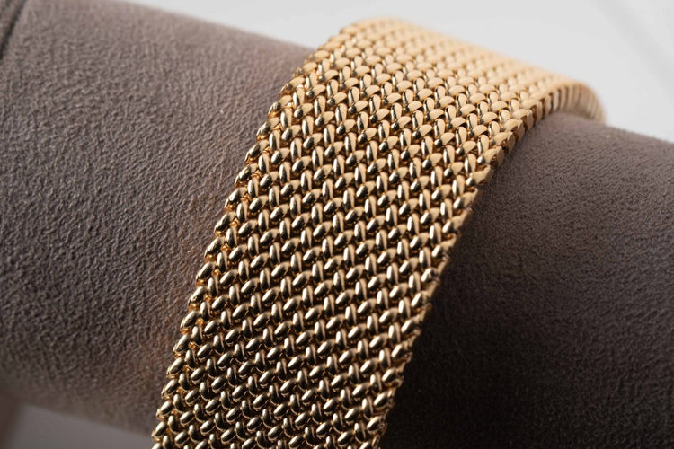 Bracelet Bracelet vintage - Maille tissu en or jaune 18 ct 58 Facettes Bracciale vintage maglia tessuto