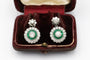 Boucles d'oreilles Art déco - Boucles d’oreilles pendantes en platine 950, émeraudes et diamants 1,80 ct 58 Facettes 11939