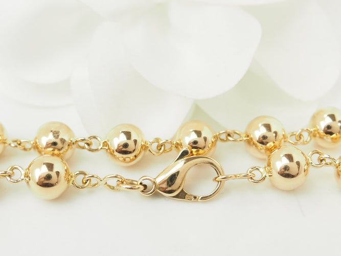 Bracelet Bracelet marseillais à boules 8 mm en or rose 18 carats 58 Facettes 33734