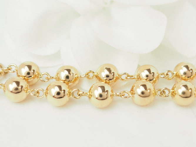Bracelet Bracelet marseillais à boules 8 mm en or rose 18 carats 58 Facettes 33734
