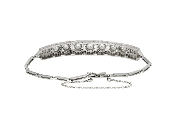 Bracelet Bracelet Art déco en or blanc 585 serti de diamants env. 2,50 ct 58 Facettes 12023