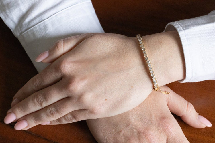 Bracelet Bracelet en or jaune 850 serti de diamants env. 3,20 ct 58 Facettes 12020