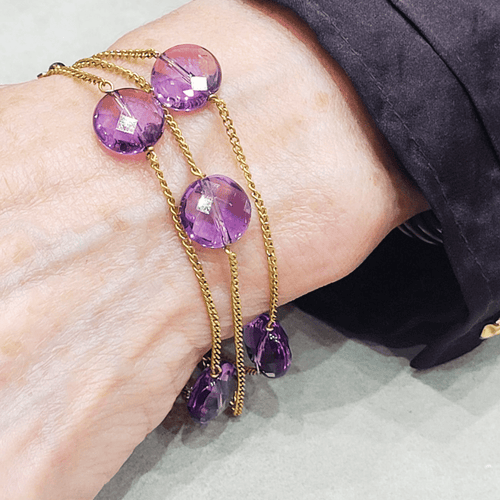 Bracelet Bracelet - Améthystes en or jaune 18k 58 Facettes PULAMAT01M