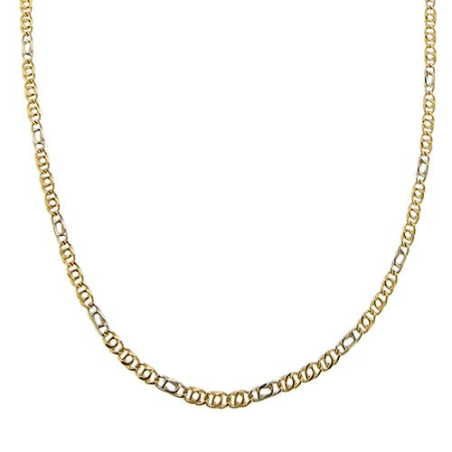 Collier Collier - Maille œil de tigre en or jaune et or blanc 18 ct 58 Facettes 40700