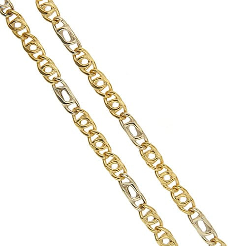 Collier Collier - Maille œil de tigre en or jaune et or blanc 18 ct 58 Facettes 40700
