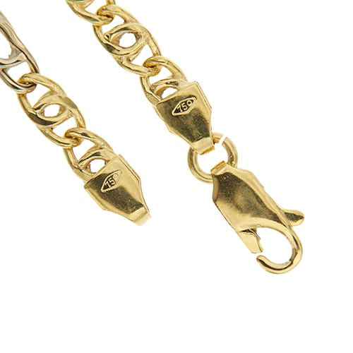 Collier Collier - Maille œil de tigre en or jaune et or blanc 18 ct 58 Facettes 40700