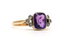 Bague 56 Bague Art déco en or jaune 18 carats avec améthyste et diamants taille rose 58 Facettes 23707