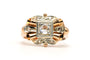 Bague 57 Art déco - Bague en or jaune et or blanc avec diamants 58 Facettes 23706