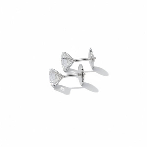 Boucles d'oreilles Boucles d'oreilles puces - Diamants 2,15 ct en or blanc 18 carats 58 Facettes Puce diamant